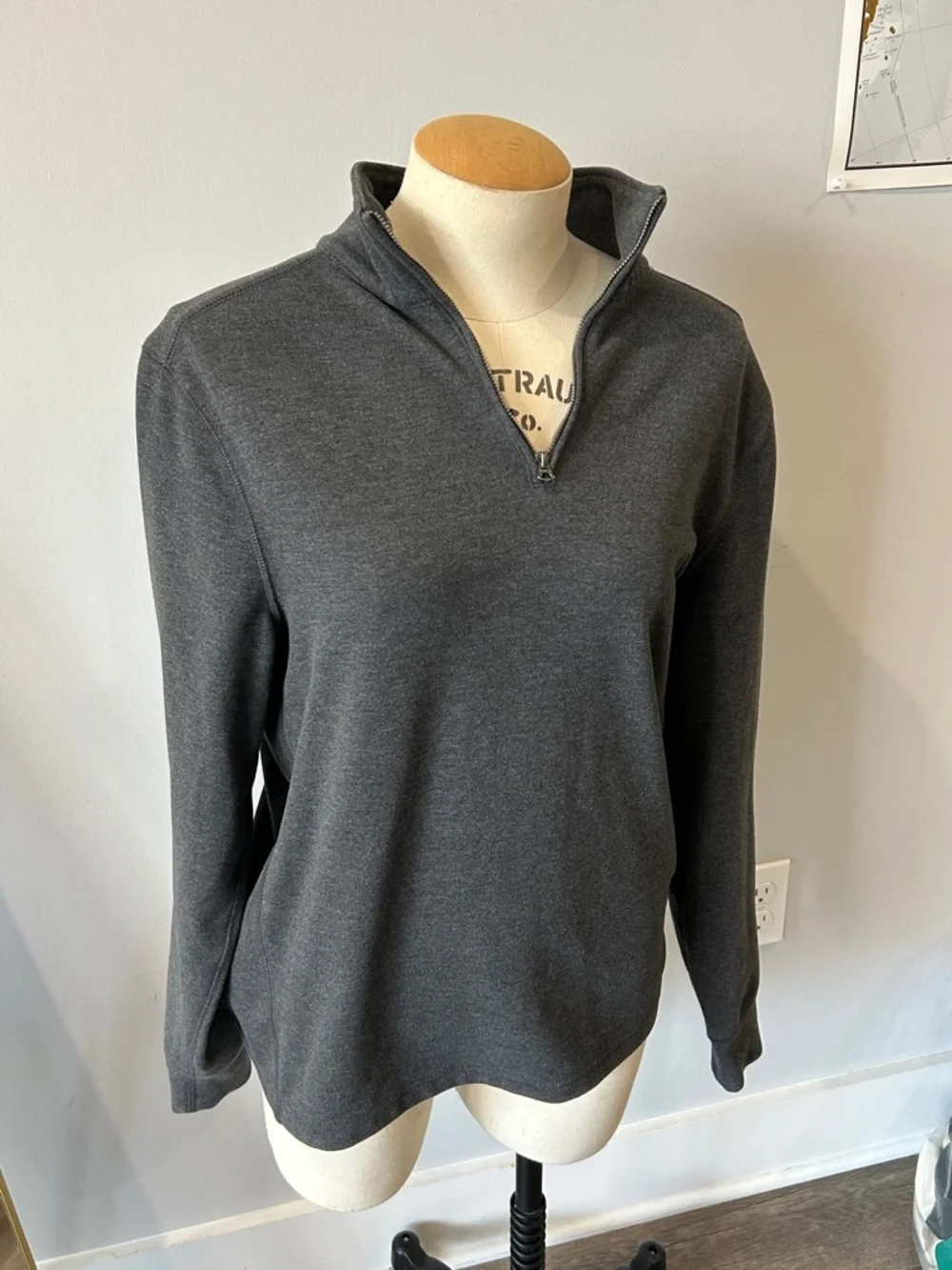 J. Crew Men's Charcoal Gray‎ Quarter-Zip Sweater